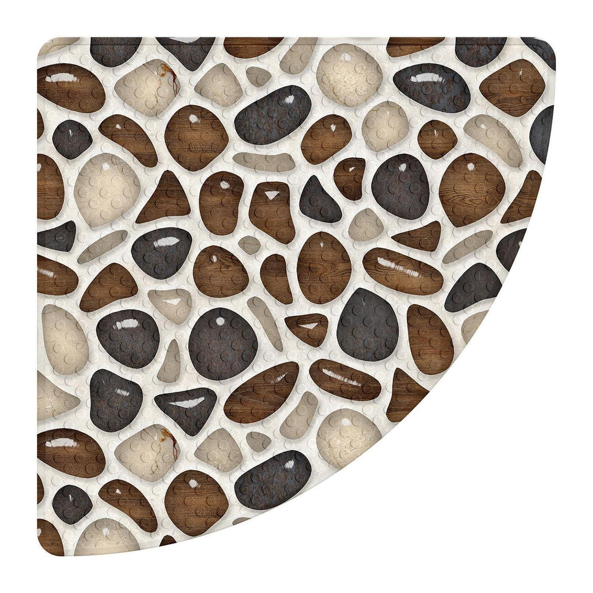 Rutschfeste Duschmatte Eckig 55x55cm – Braun mit Saugnäpfen
