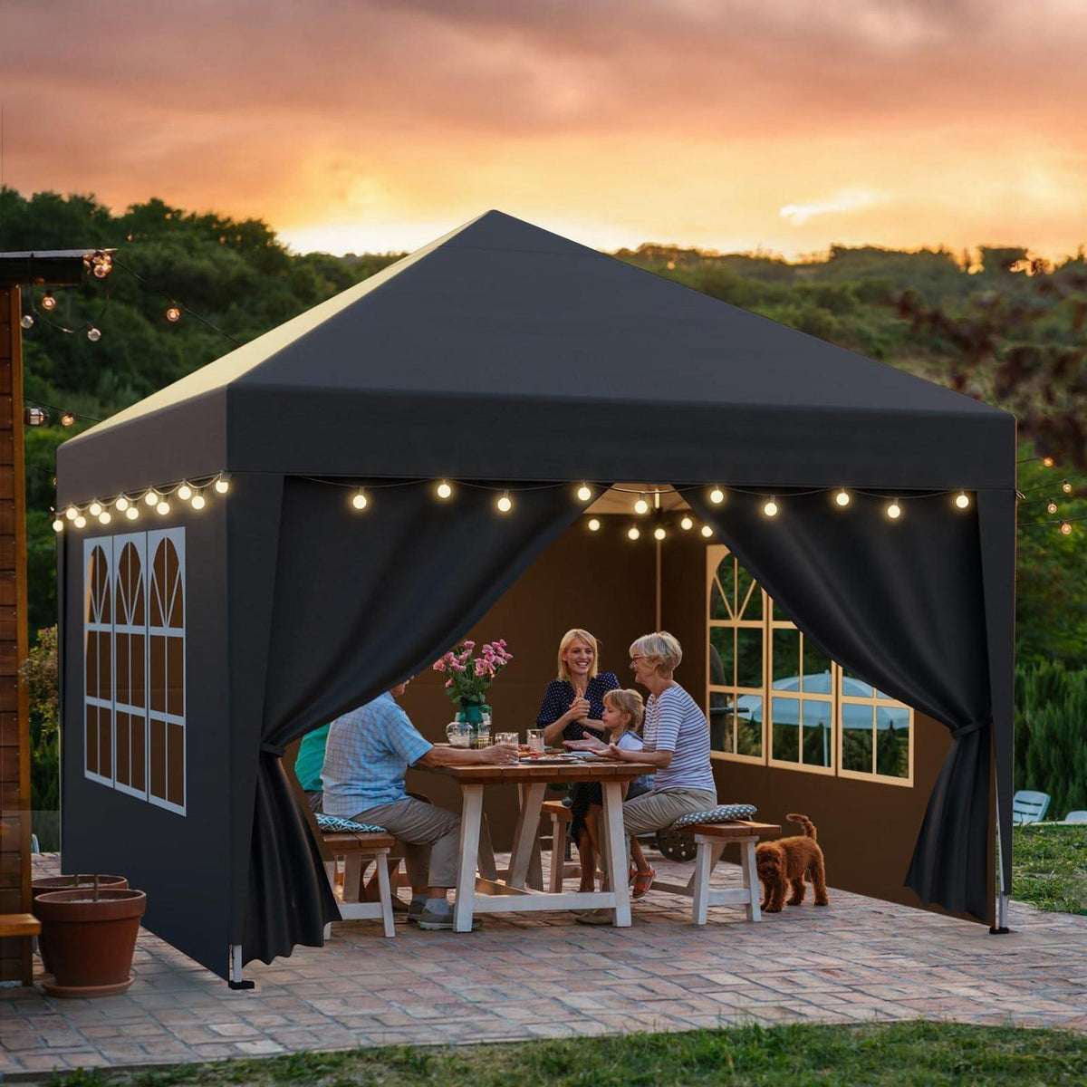 3x3 Pavillon mit Seitenwänden – Dein Garten-Treffpunkt