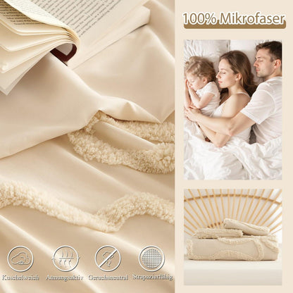 Bettwäsche-Set Boho Getuftet Beige 200x220cm