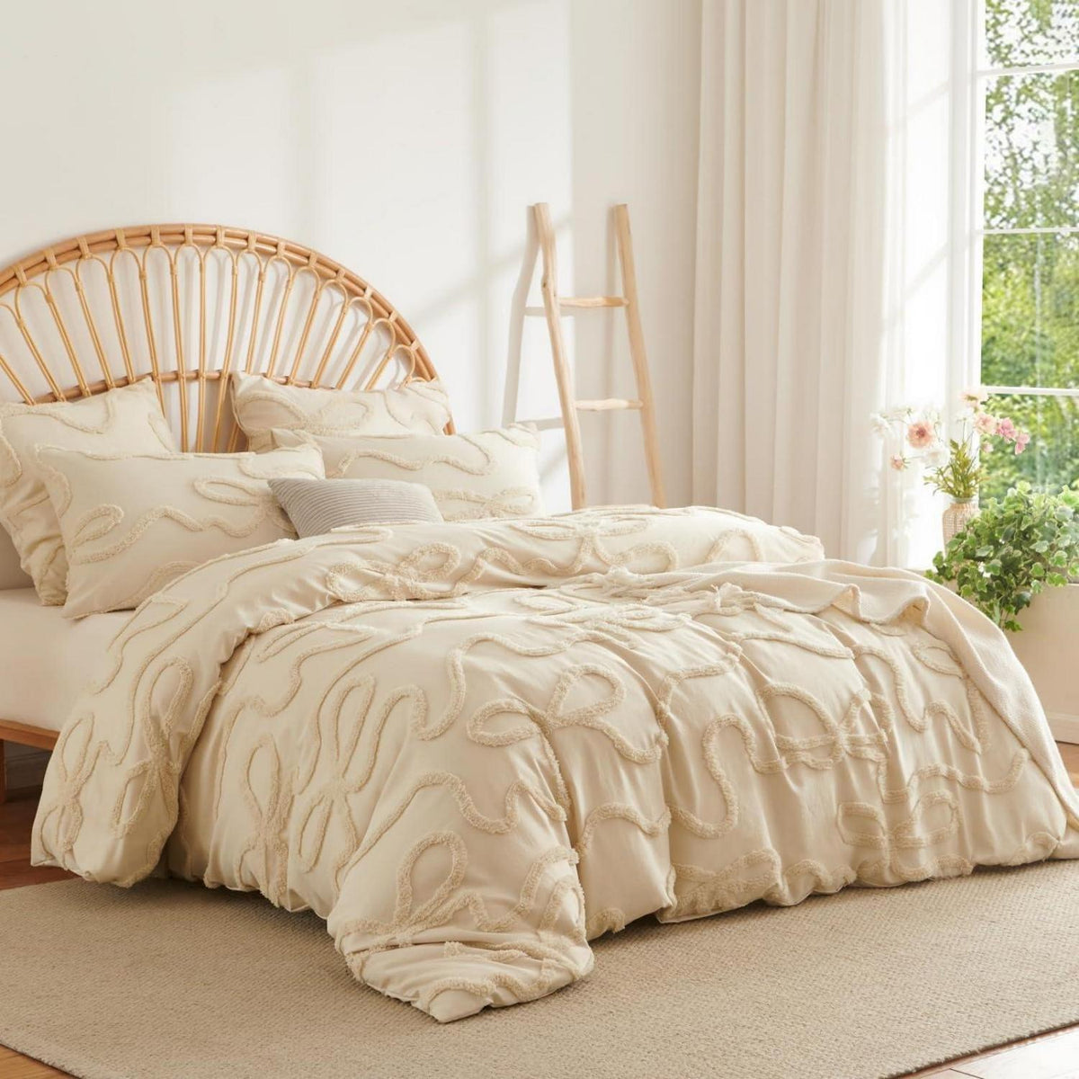 Bettwäsche-Set Boho Getuftet Beige 200x220cm
