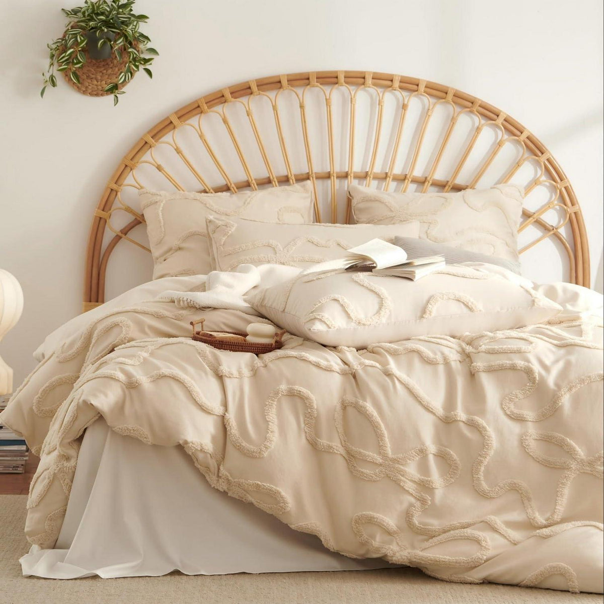 Getuftetes Bettwäsche-Set Beige 135x200cm – Boho Chic