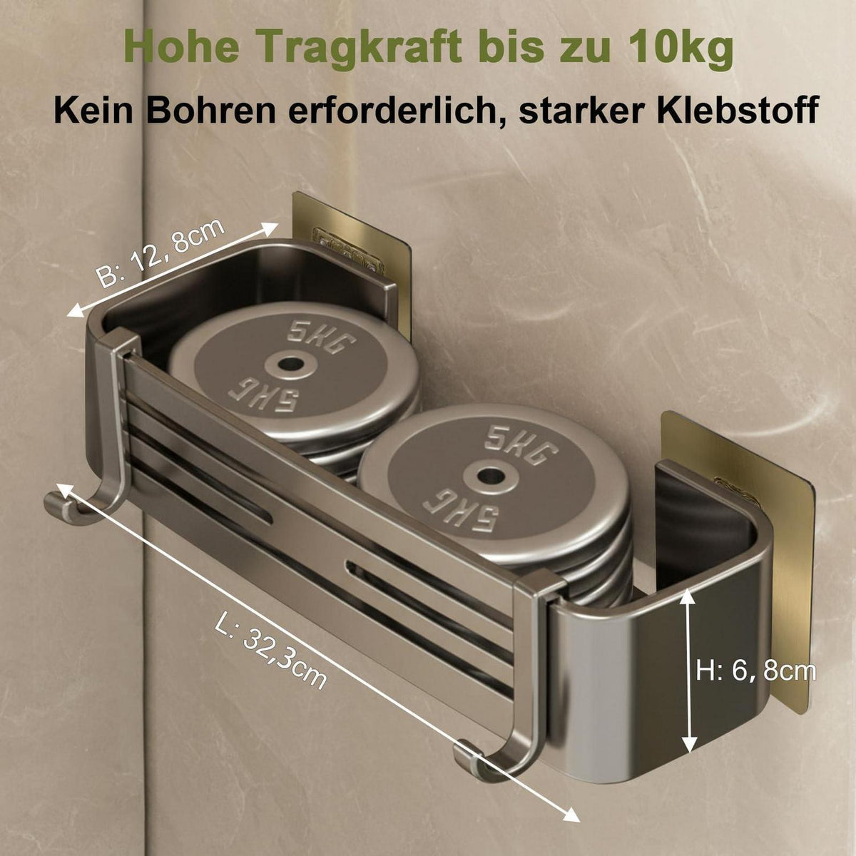 Duschablage ohne Bohren – Rostfreies Duschregal 2er-Set