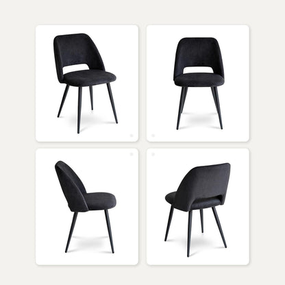 Moderner Esstisch Set mit 6 Cord-Stühlen (140x80cm)