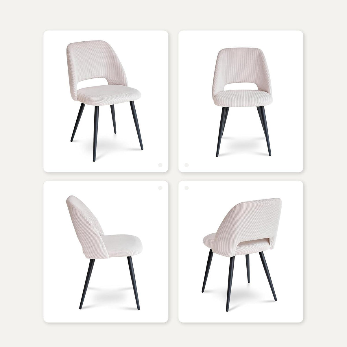 Esstisch Set mit 6 Cord-Stühlen – Modernes Esszimmer-Ensemble