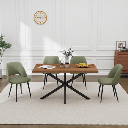 Esstisch Set mit 6 Cord-Stühlen – Modern & Komfortabel