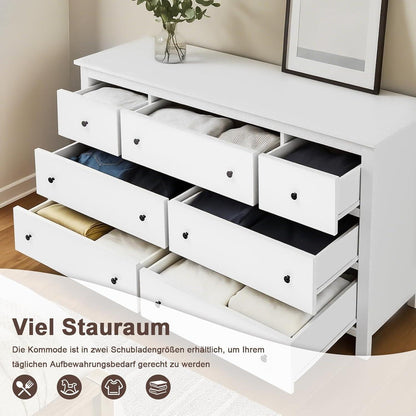 Weißes Sideboard mit 7 Schubladen – Modern & Vielseitig