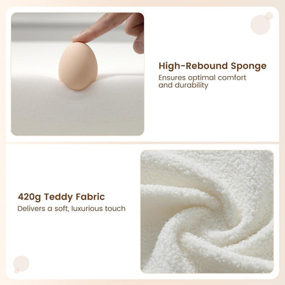 Gepolsterter Lounge-Sessel mit Teddyfleece, Weiß