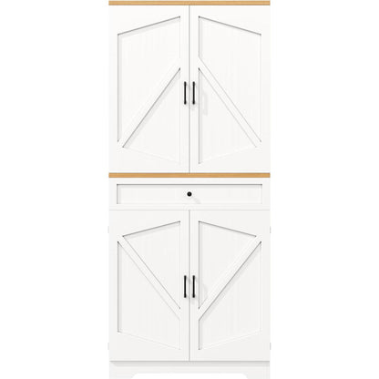 Weißer Buffetschrank mit 12 Fächern & Schubladen