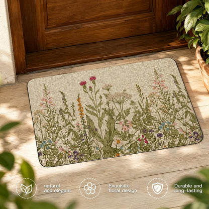 Schmutzfangmatte Blumen Stil 2 – Rutschfest & Waschbar 60x90cm