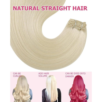 Blond Echthaar Clip-in Extensions 60cm – Remy Haar, 120g