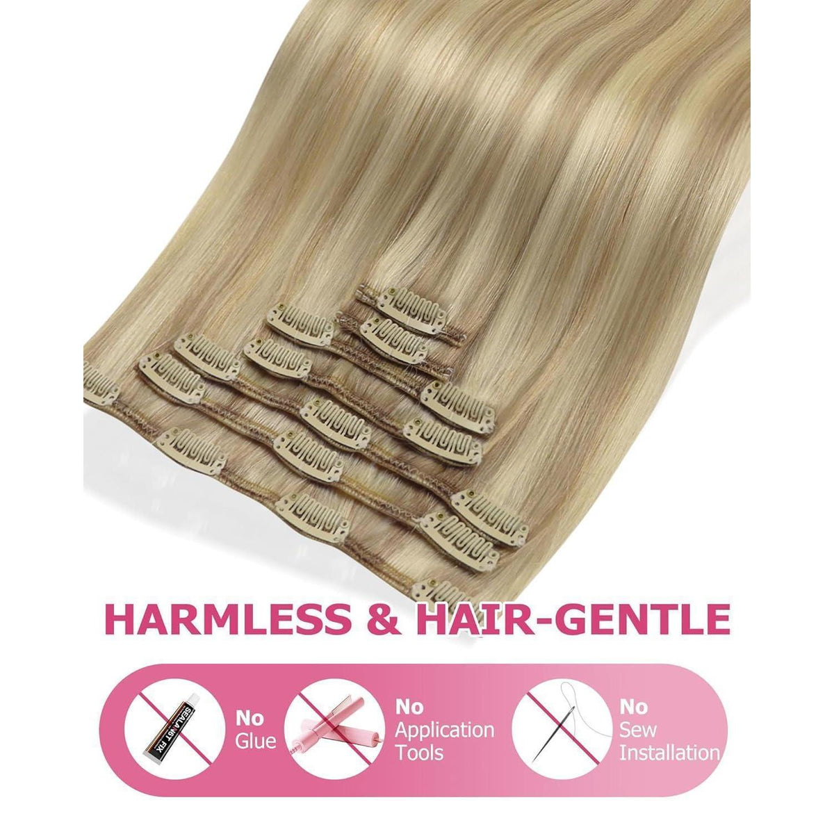 Blond Echthaar Extensions 60cm – Clip-in Haarverlängerung