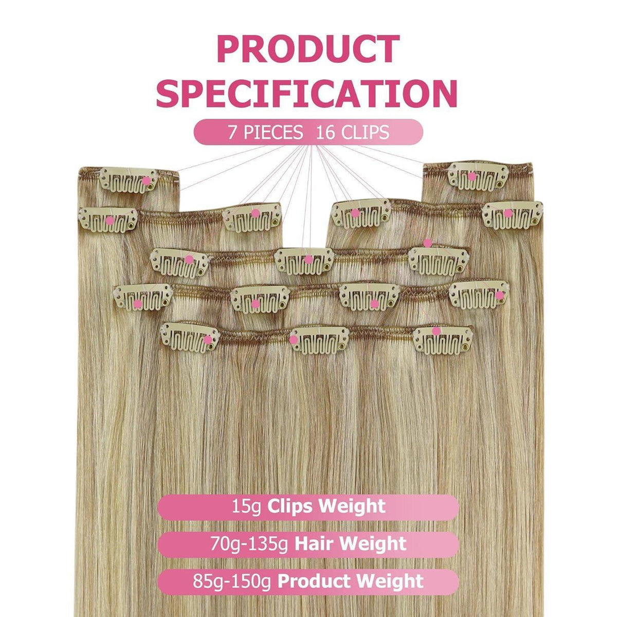 Blond Echthaar Extensions 60cm – Clip-in Haarverlängerung