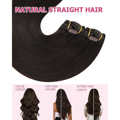 Clip-in Echthaarverlängerung Braun 60cm – 150g