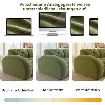 Modernes 4-Sitzer Cord Sofa Grün | Rahmenlos, Chenille, Komfort