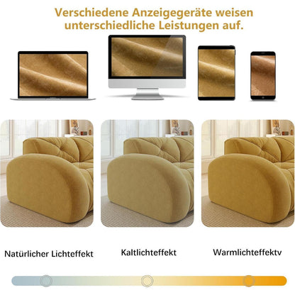 Modernes 4-Sitzer Cord Sofa Gelb | Rahmenlos & Komfortabel