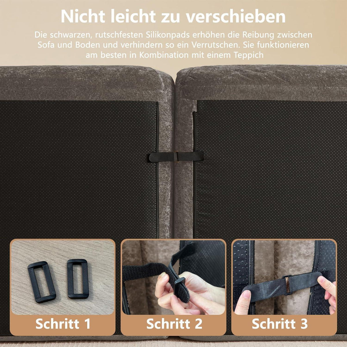 Modernes 4-Sitzer Cord Sofa Braun – Rahmenlos & Komfortabel