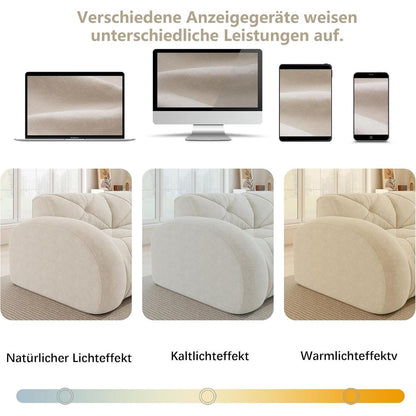 Modernes 3-Sitzer Cord Sofa – Rahmenlos & Komfortabel (Weiß)