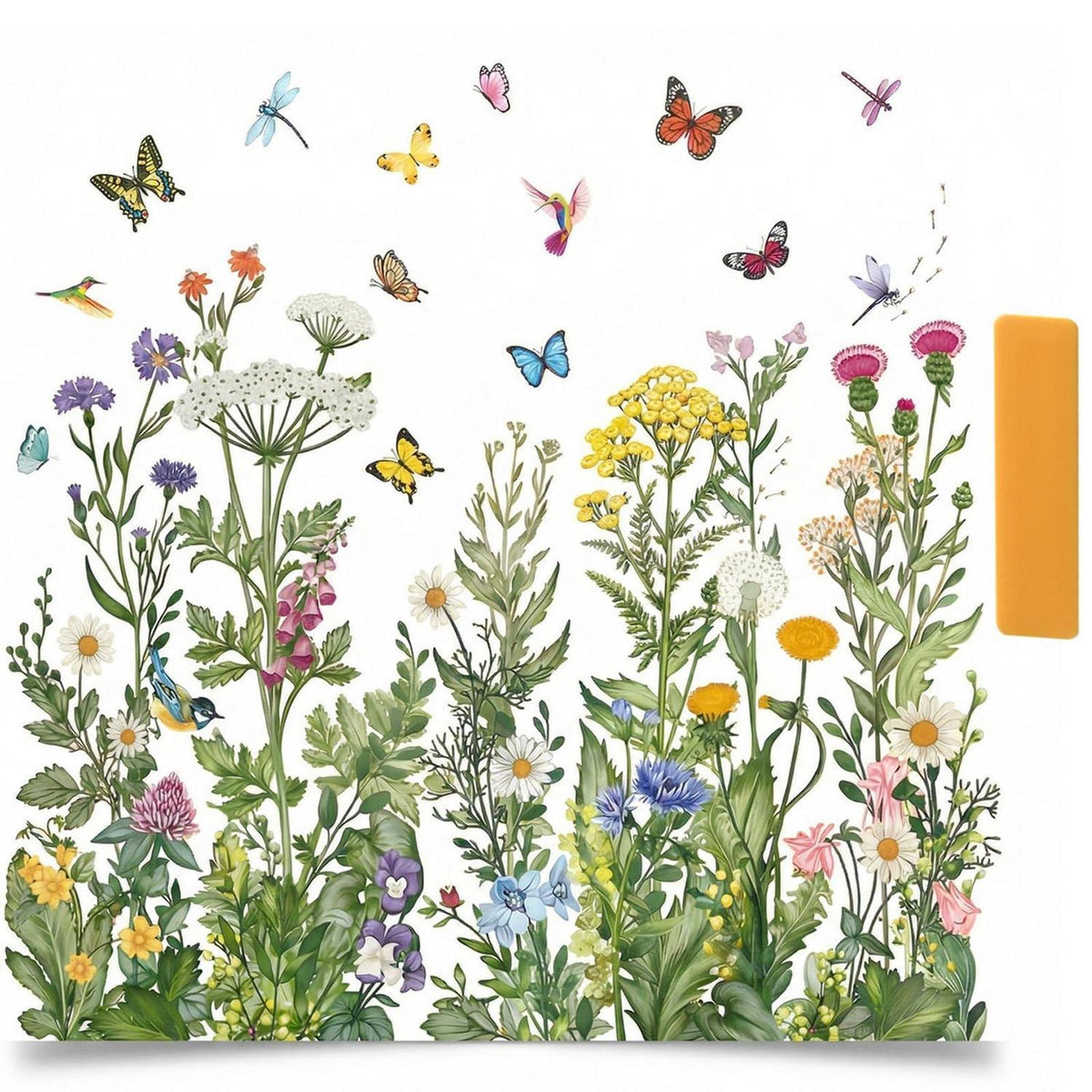Fensterbilder Frühling Selbstklebend mit Rakel | Frühlingsdeko Blumen