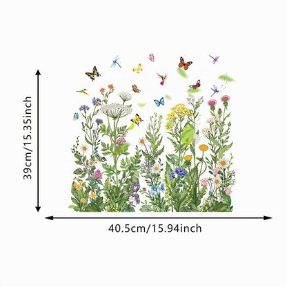 Fensterbilder Frühling Selbstklebend mit Rakel | Frühlingsdeko Blumen