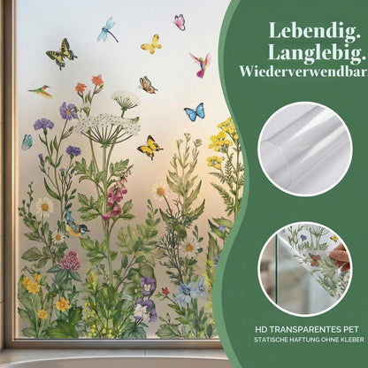 Fensterbilder Frühling Selbstklebend mit Rakel | Frühlingsdeko Blumen
