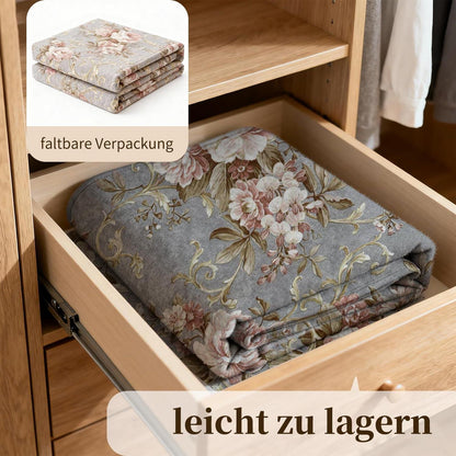 Vintage Läufer Teppich 80x300cm Grau Rosa Flur Küche Schlafzimmer
