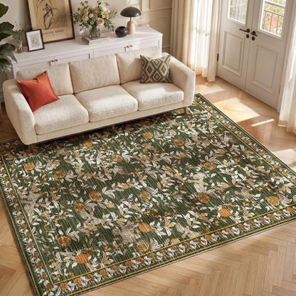 Vintage Teppich floral orange-grün 160x220 cm