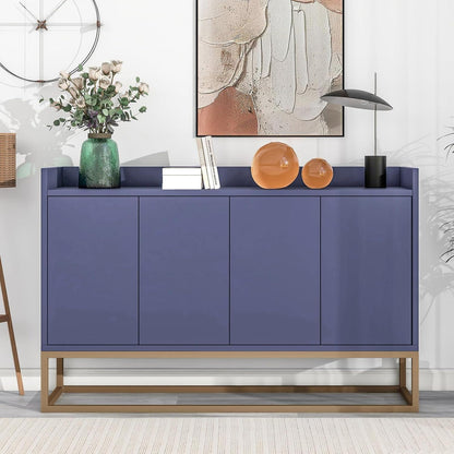 120cm Sideboard Blau – Küchenschrank mit Arbeitsplatte & Regalen