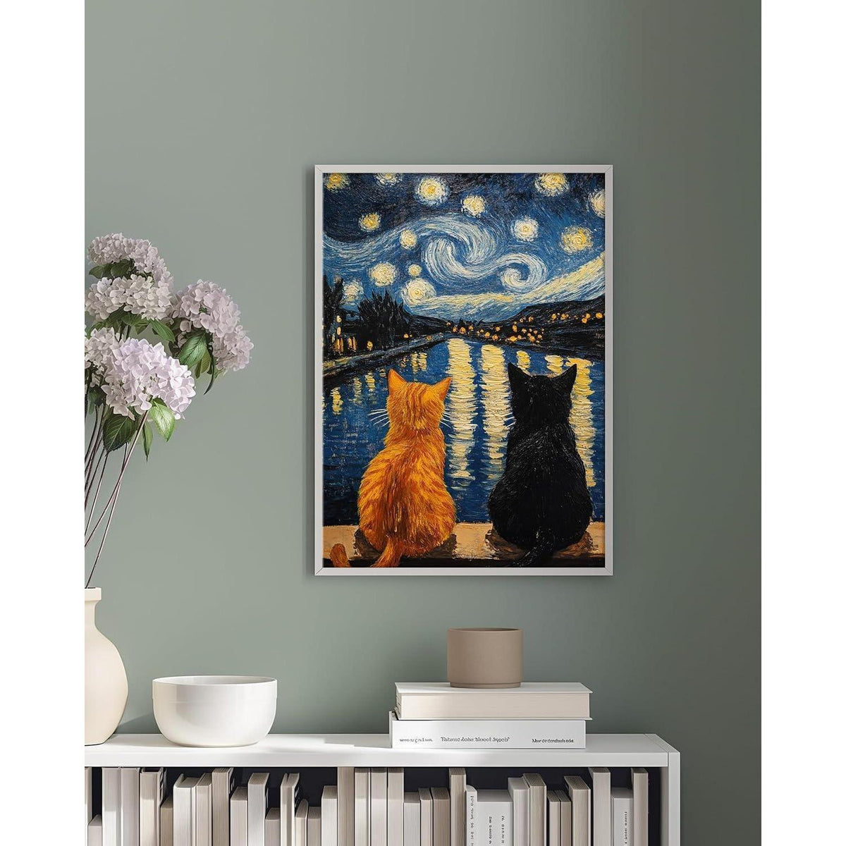 Diamantmalerei Katze Retro 5D Bastelset 30x40cm