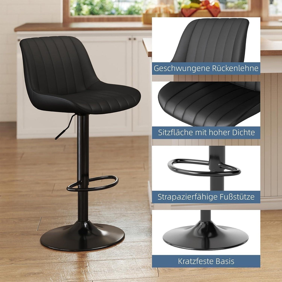 Drehbare Barhocker Set 3er – Höhenverstellbar & Modern