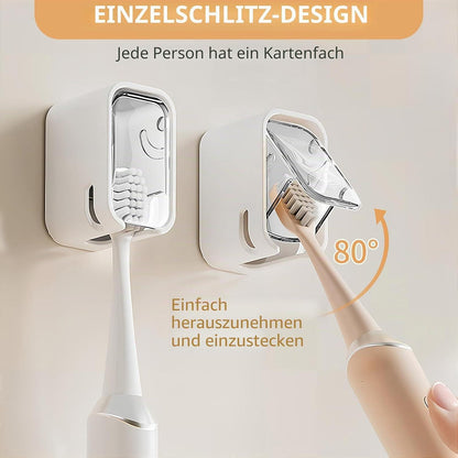 Wandmontierter Zahnbürstenhalter mit Abdeckung – 4er Set
