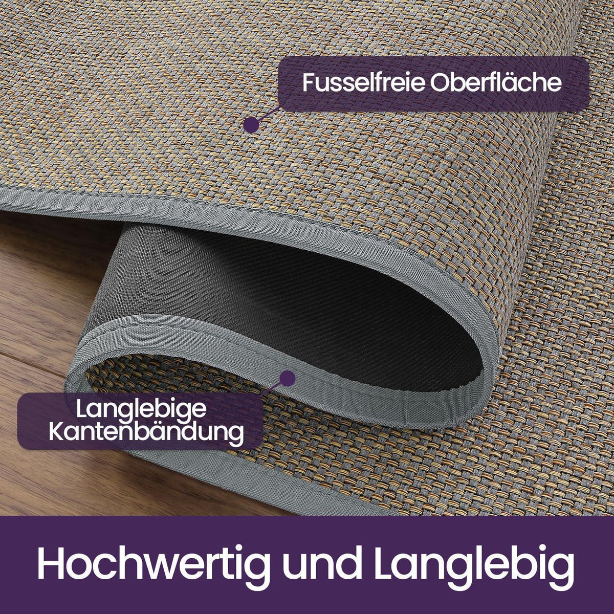 Läufer Flur Grau 80x300 cm - Rutschfest & Saugstark