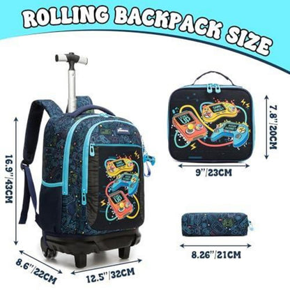 Schulrucksack Trolley Jungen – Ergonomischer Rollenrucksack B-game