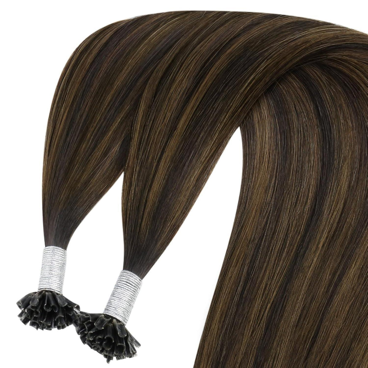 Echthaar Bonding Extensions Braun Ombre 45cm 50g