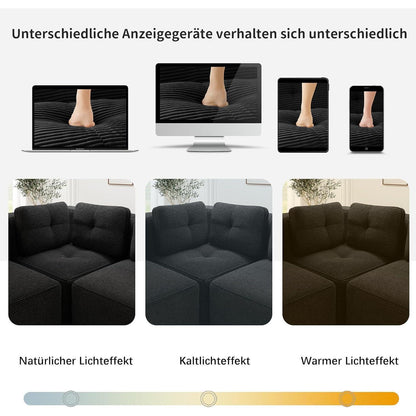 Modulares Ecksofa Schwarz 177x382 cm – Boneless Cordstoff Couch