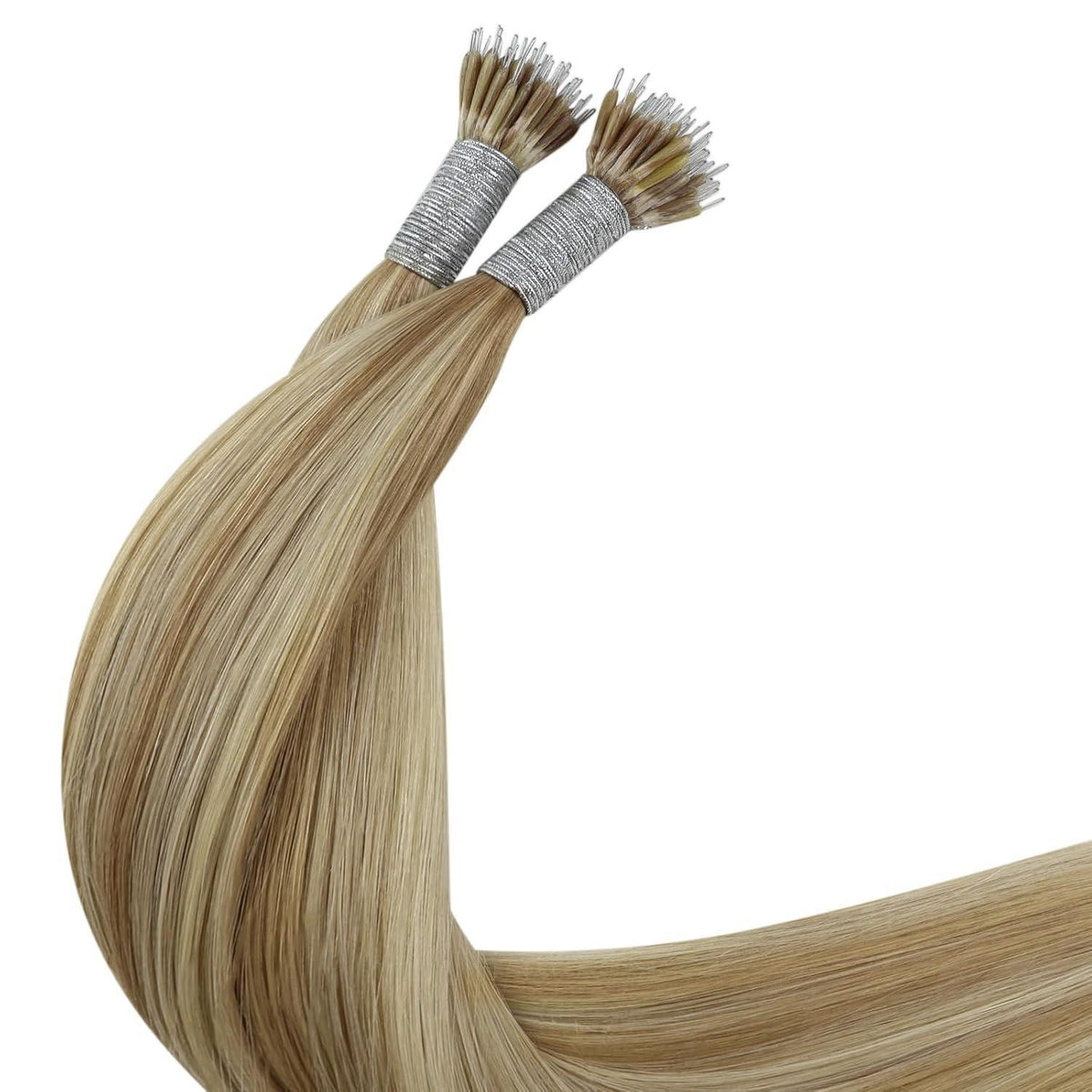Nanoring Haarverlängerung Aschblond Echthaar 50cm