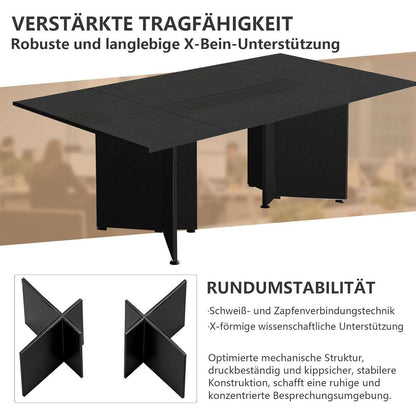 Erweiterbarer Konferenztisch Modular | 360 cm | Schwarz & Beige