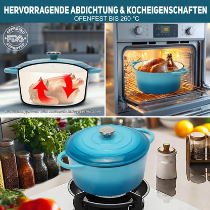 Gusseisen Bräter 5.0L – Perfekt zum Brotbacken & Schmoren
