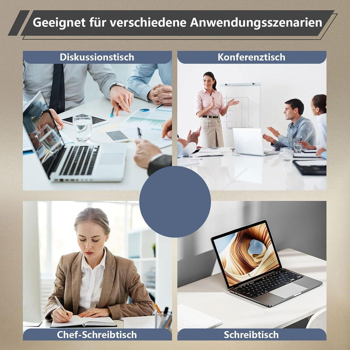 Modularer Konferenztisch, Erweiterbar für 4-12 Personen, Dunkelbraun