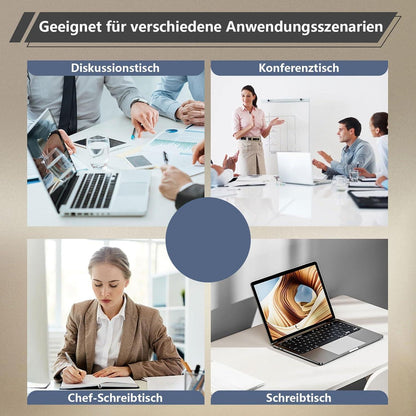 Modularer Konferenztisch, Erweiterbar für 4-12 Personen, Schwarz Weiß