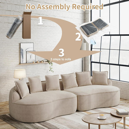 Modulares Chenille Sofa – Rahmenlos, Tief & Bequem (4-Sitzer)