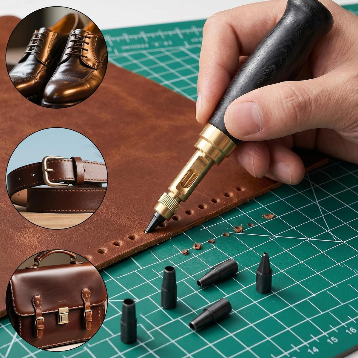 Leder Lochstanzer Set mit 6 Stanzspitzen 1,5-4 mm
