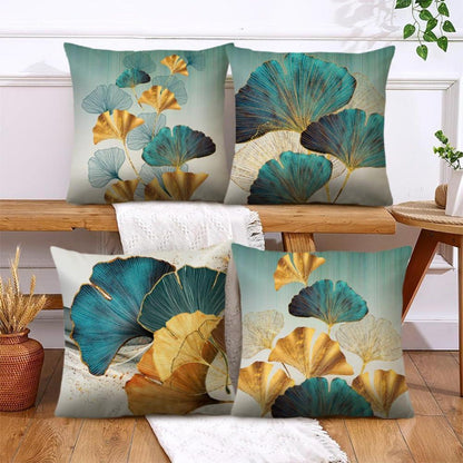 4er-Set Blumen Kissenbezüge 40x40cm - Frühlingsdeko