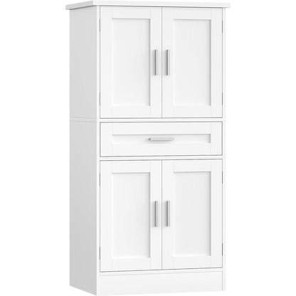 Weißer Buffetschrank mit Regalen & Schublade – Modernes Sideboard