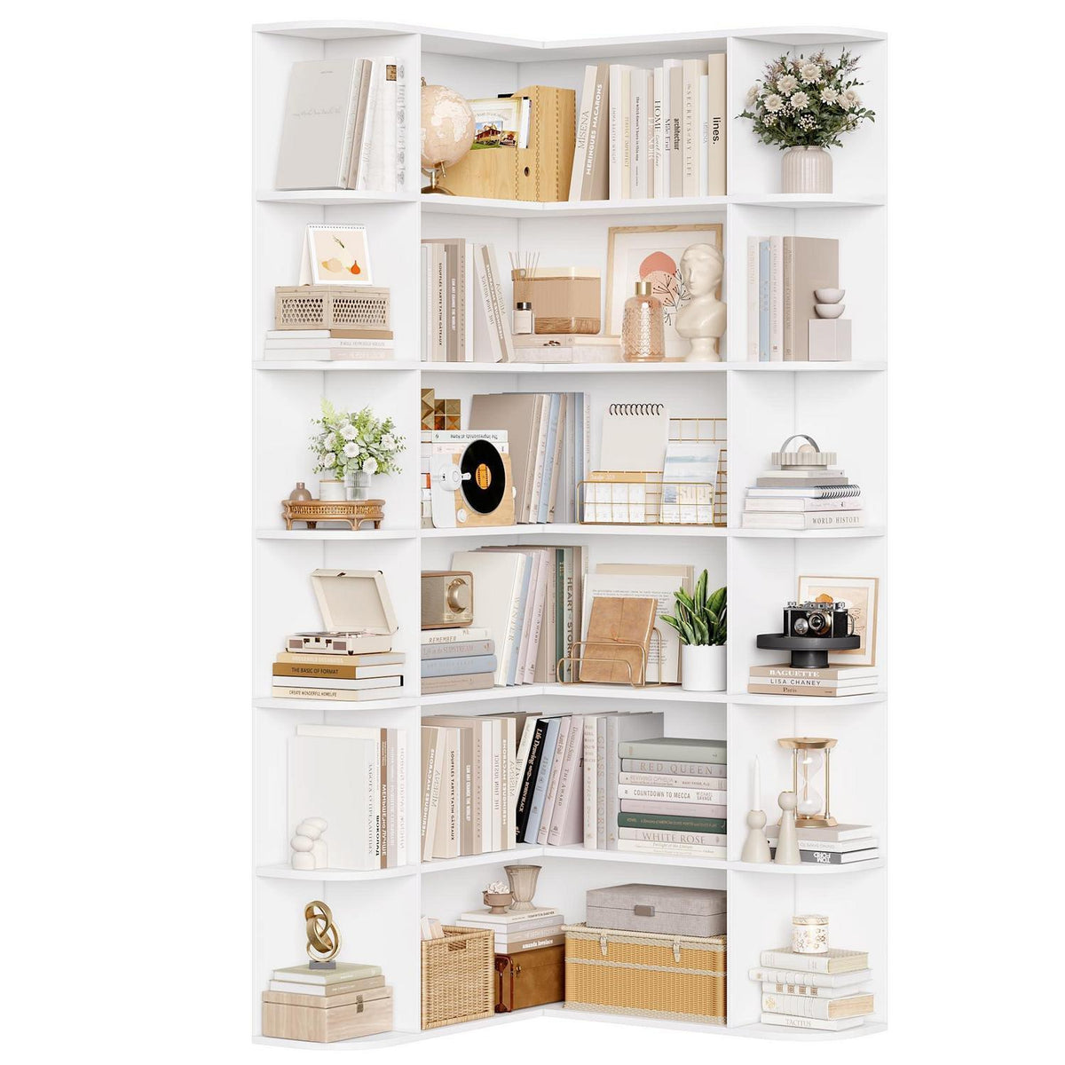 Eckregal L-Form Bücherregal weiß 185 cm
