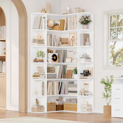 Eckregal L-Form Bücherregal weiß 185 cm
