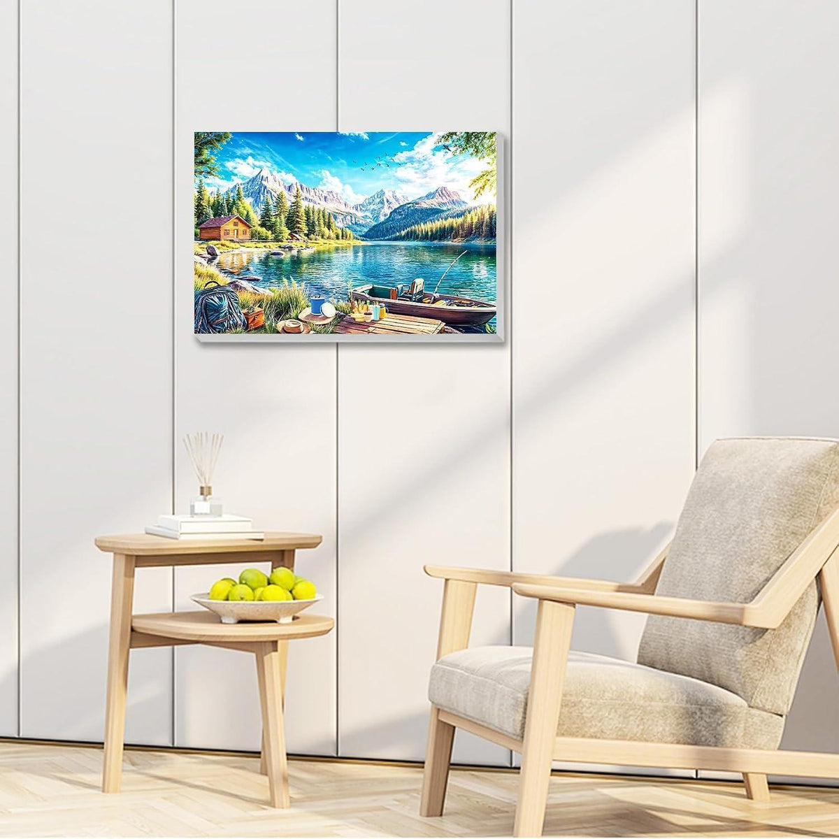 Malen nach Zahlen Berge mit Rahmen – Landschaftsbild DIY Set