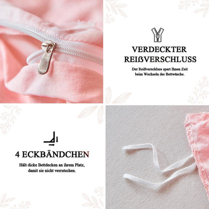 Boho Bettwäsche Set getuftet Rosa 135x200