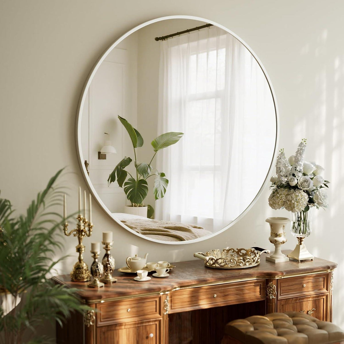 Runder Wandspiegel 60cm mit Aluminiumrahmen – Badezimmer Spiegel