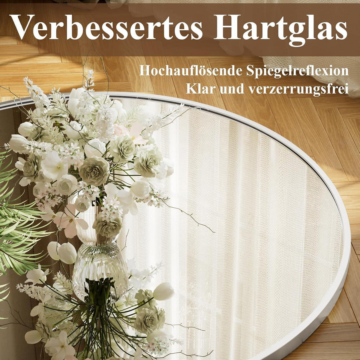 Runder Wandspiegel 60cm mit Aluminiumrahmen – Badezimmer Spiegel
