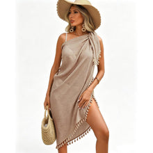 Sarong Damen Pareo Strandkleid Khaki Einheitsgröße